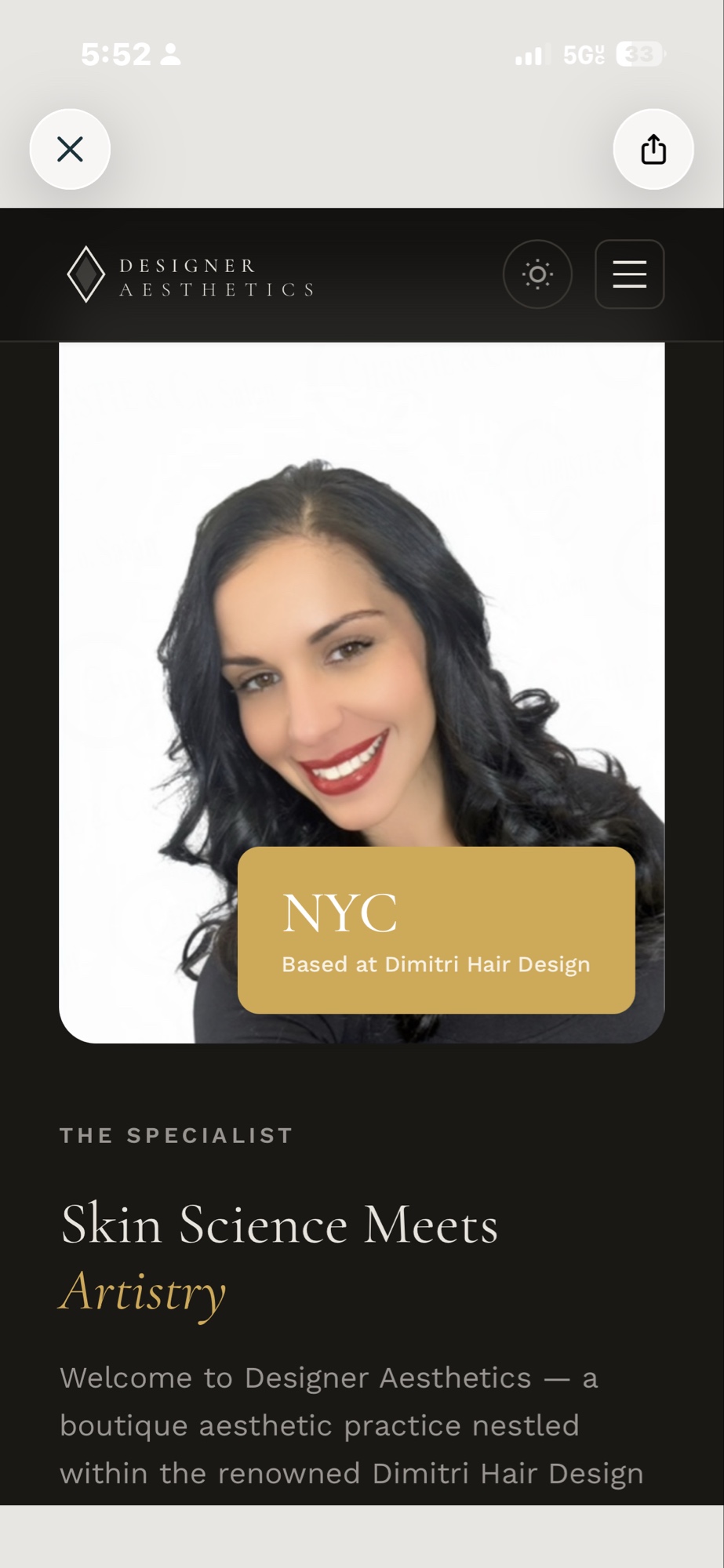 Katerina, aesthetician at Designer Aesthetics